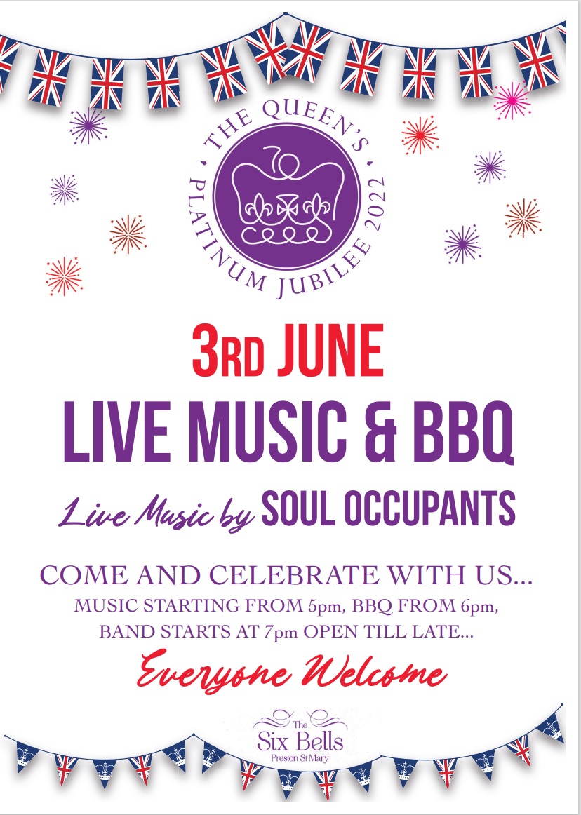 Live music and BBQ on 3rd June 2022